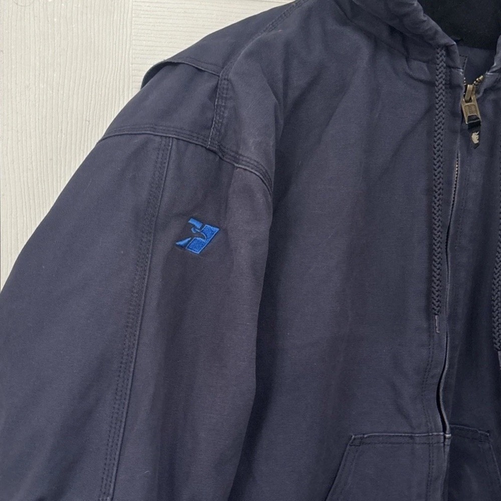 Berne Mens Workwear Jacket Duck Canvas Full Zip Hood Industrial HJ51ND 2XL Blue - Picture 5 of 15